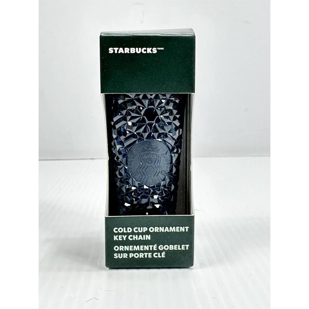 New! 2024 Starbucks Mini Cold Cup Ornament Keychain in Navy Blueā Gemstone